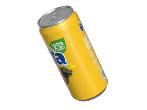 Fanta Pineapple Drink Can Sleek 270ml 05 Model 3D