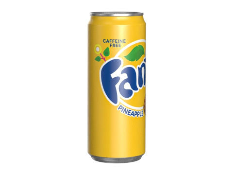 Fanta Pineapple Drink Can Sleek 310ml 06 3D Model