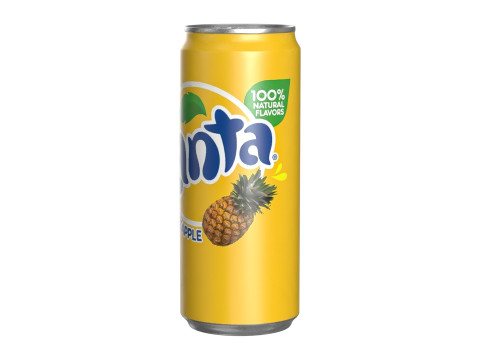 Fanta Pineapple Drink Can Sleek 310ml 06 3D Model