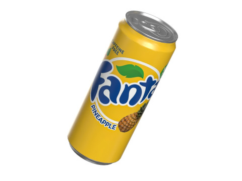 Fanta Pineapple Drink Can Sleek 310ml 06 3D Model