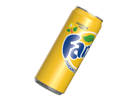 Fanta Pineapple Drink Can Sleek 310ml 06 3D Model