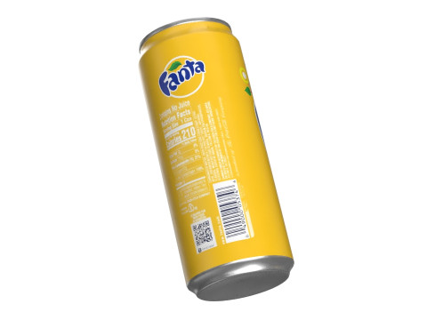 Fanta Pineapple Drink Can Sleek 310ml 06 3D Model