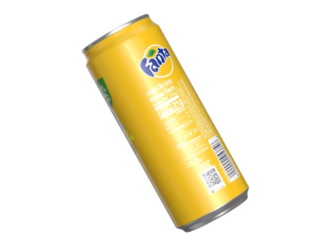 Fanta Pineapple Drink Can Sleek 310ml 06 3D Model