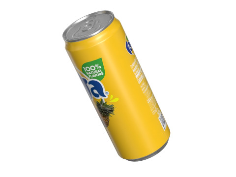Fanta Pineapple Drink Can Sleek 310ml 06 3D Model
