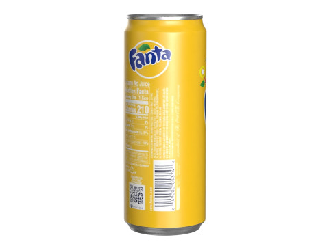 Fanta Pineapple Drink Can Sleek 330ml 07 3D 模型