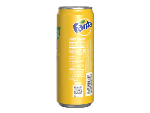 Fanta Pineapple Drink Can Sleek 330ml 07 3D 模型