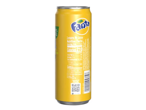 Fanta Pineapple Drink Can Sleek 330ml 07 3D Model