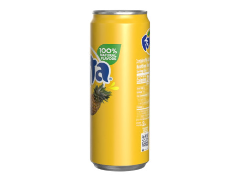 Fanta Pineapple Drink Can Sleek 330ml 07 3D 模型
