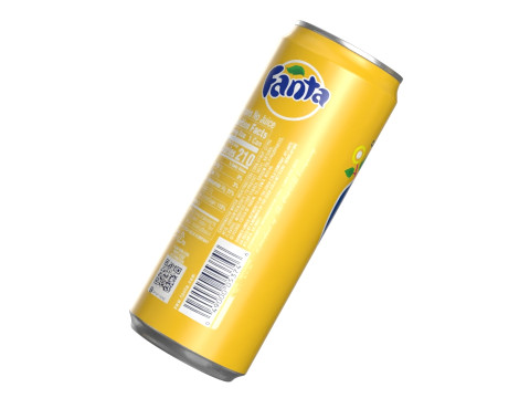 Fanta Pineapple Drink Can Sleek 330ml 07 3D 模型