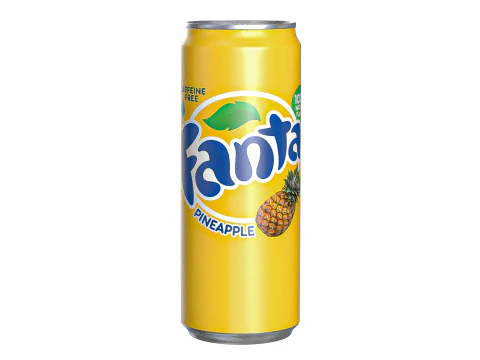 Fanta Pineapple Drink Can Sleek 330ml 07 3D Model