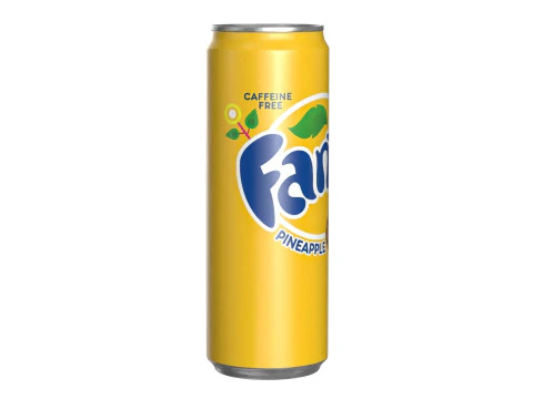 Fanta Pineapple Drink Can Sleek 355ml 08 3D Model