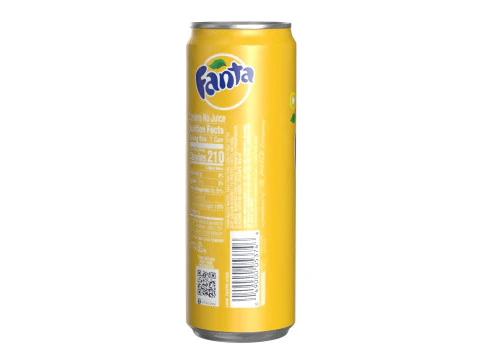 Fanta Pineapple Drink Can Sleek 355ml 08 3D Model