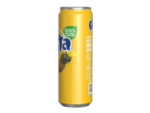 Fanta Pineapple Drink Can Sleek 355ml 08 Model 3D