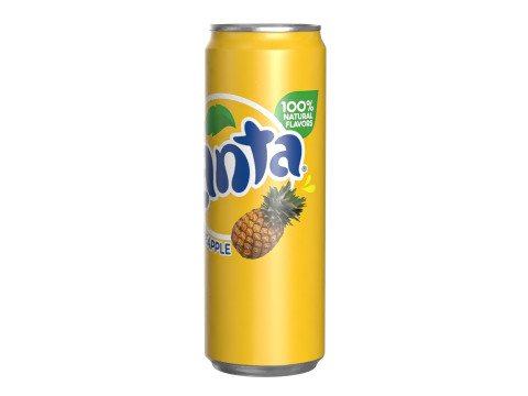 Fanta Pineapple Drink Can Sleek 355ml 08 Model 3D
