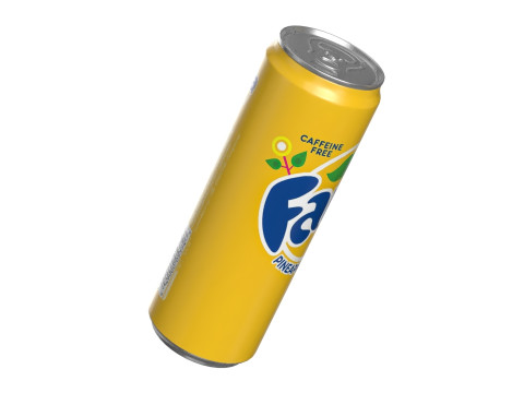 Fanta Pineapple Drink Can Sleek 355ml 08 Model 3D