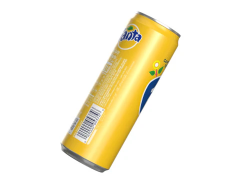 Fanta Pineapple Drink Can Sleek 355ml 08 3D Model