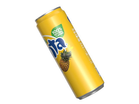 Fanta Pineapple Drink Can Sleek 355ml 08 Model 3D