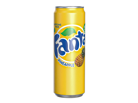 Fanta Pineapple Drink Can Sleek 355ml 08 Model 3D