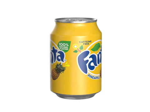 Fanta Pineapple Drink Can 250ml 09 3D Model