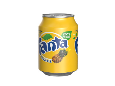 Fanta Pineapple Drink Can 250ml 09 3D 모델