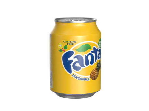 Fanta Pineapple Drink Can 250ml 09 3D 모델