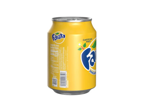 Fanta Pineapple Drink Can 250ml 09 3D Model