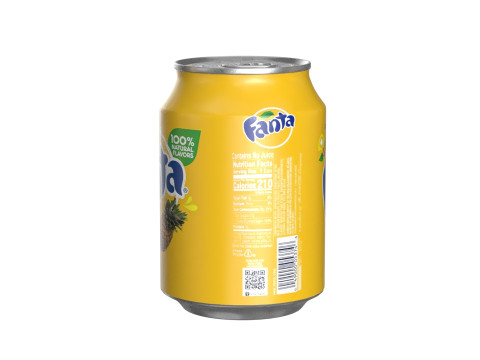 Fanta Pineapple Drink Can 250ml 09 3D 모델