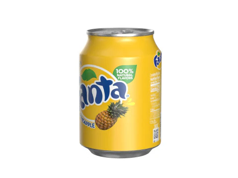 Fanta Pineapple Drink Can 250ml 09 3D Model