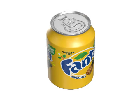 Fanta Pineapple Drink Can 250ml 09 3D Model