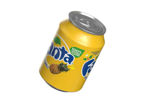 Fanta Pineapple Drink Can 250ml 09 3D 모델