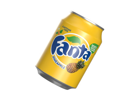 Fanta Pineapple Drink Can 250ml 09 3D 모델