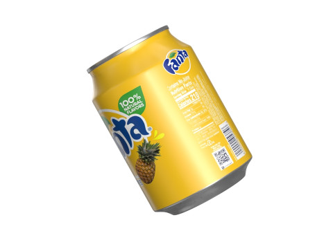 Fanta Pineapple Drink Can 250ml 09 3D 모델