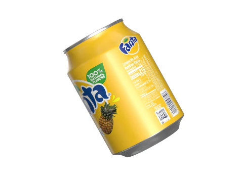 Fanta Pineapple Drink Can 250ml 09 3D Model