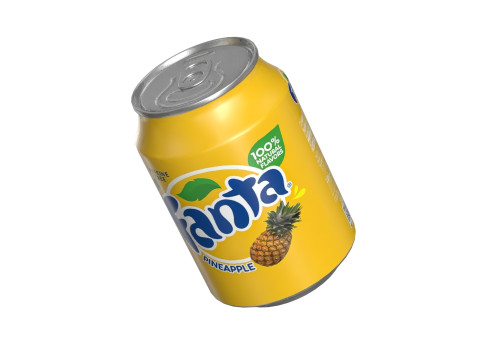 Fanta Pineapple Drink Can 250ml 09 3D 모델