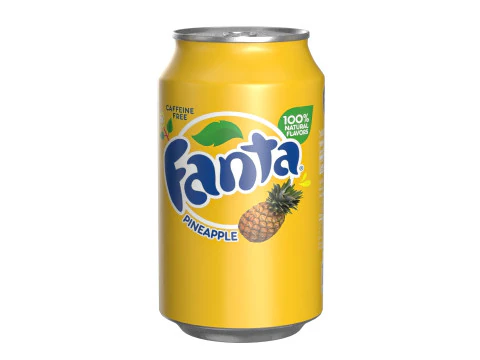 FFanta Pineapple Drink Can 330ml 10 3D Model