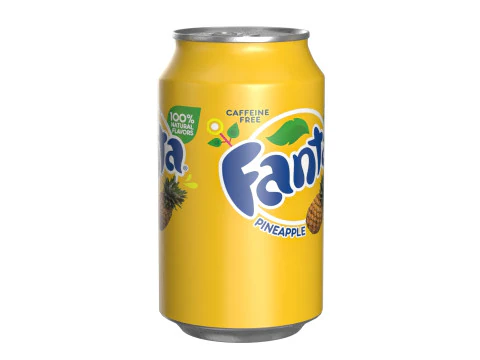 FFanta Pineapple Drink Can 330ml 10 3D Model