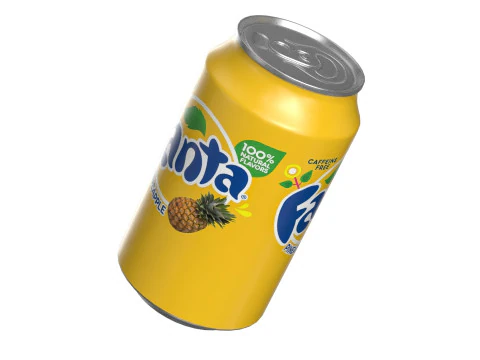 FFanta Pineapple Drink Can 330ml 10 3D Model