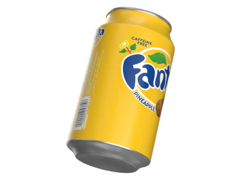 FFanta Pineapple Drink Can 330ml 10 3D Model