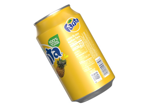 FFanta Pineapple Drink Can 330ml 10 Modèle 3D