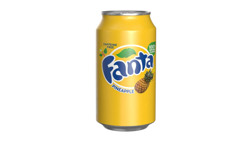Fanta Pineapple Drink Can 355ml 11 3D Model .c4d .max .obj .3ds .fbx .stl .blend 