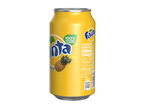 Fanta Pineapple Drink Can 355ml 11 3D Model