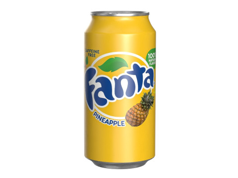 Fanta Pineapple Drink Can 375ml 12 Modèle 3D