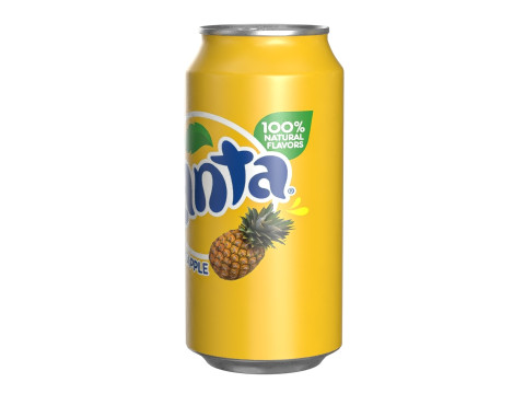 Fanta Pineapple Drink Can 375ml 12 Modèle 3D