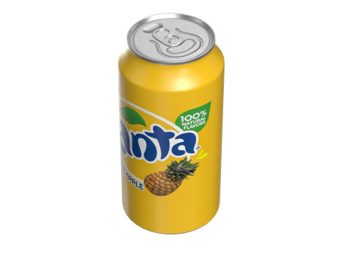 Fanta Pineapple Drink Can 375ml 12 Modèle 3D