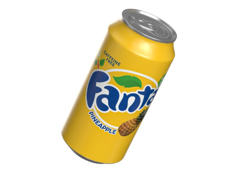 Fanta Pineapple Drink Can 375ml 12 Modèle 3D
