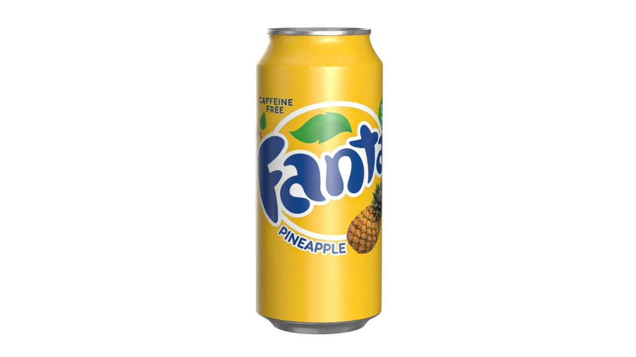 Fanta Pineapple Drink Can 473ml 13 3D Model .c4d .max .obj .3ds .fbx .stl .blend 