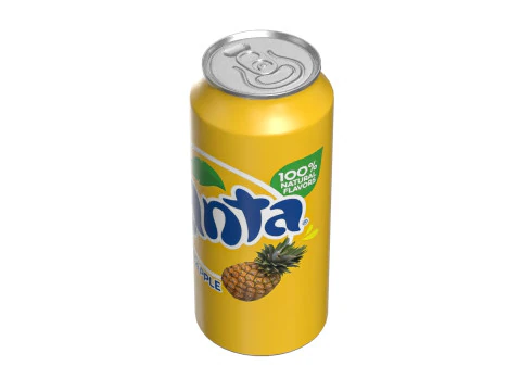 Fanta Pineapple Drink Can 473ml 13 3D Model