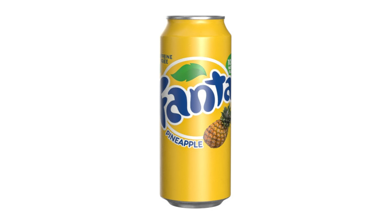 Fanta Pineapple Drink Can 500ml 14 3D Model .c4d .max .obj .3ds .fbx .stl .blend 