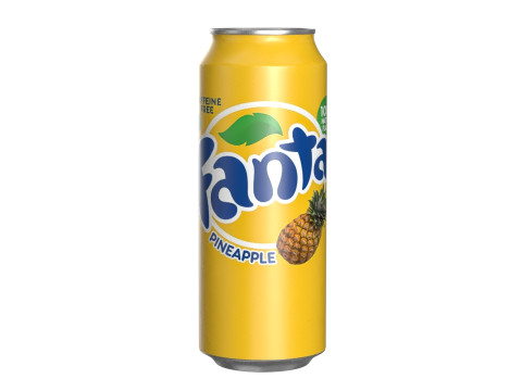 Fanta Pineapple Drink Can 500ml 14 3D Model