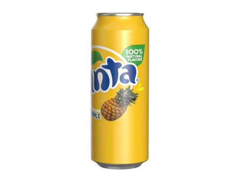Fanta Pineapple Drink Can 500ml 14 3D Model